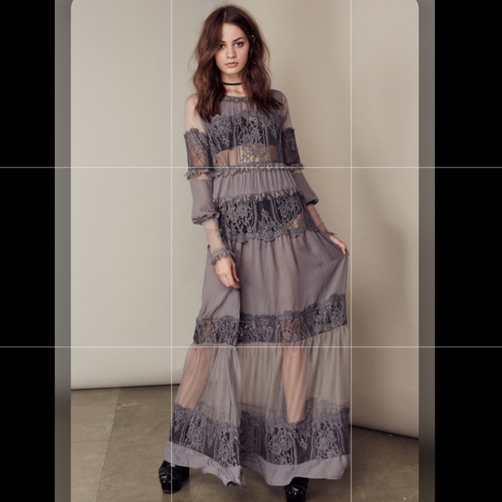 For Love & Lemons Alexa Dress in Slate